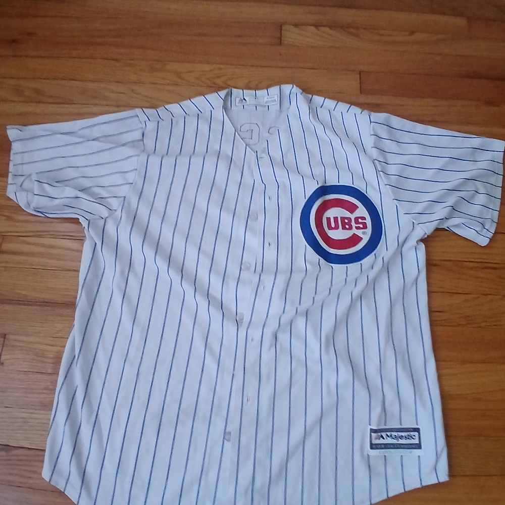 Majestic Blue and White Striped Jersey